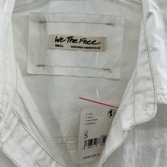 We the Free Women's Happy Hour Solid Button Up Shirt - White - S - NWT - Picture 3 of 5